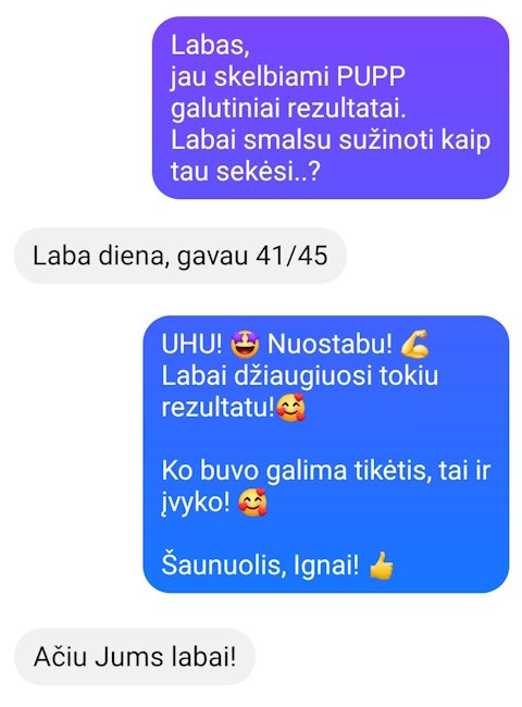 Igno pranešimas apie PUPP rezultatus